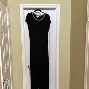 MICHAEL Michael Kors Black Crew Neck Maxi Dress